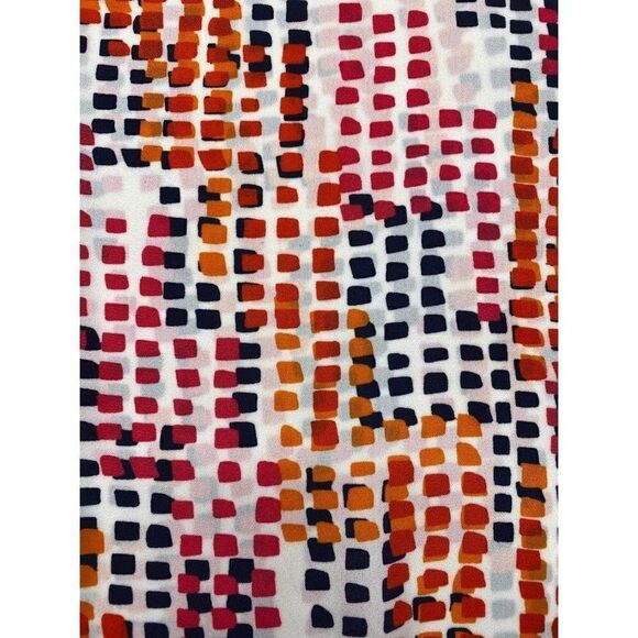 W5 White Blue Orange Pink Geometric Crew Neck Sleeveless Top sz Medium - Picture 4 of 9